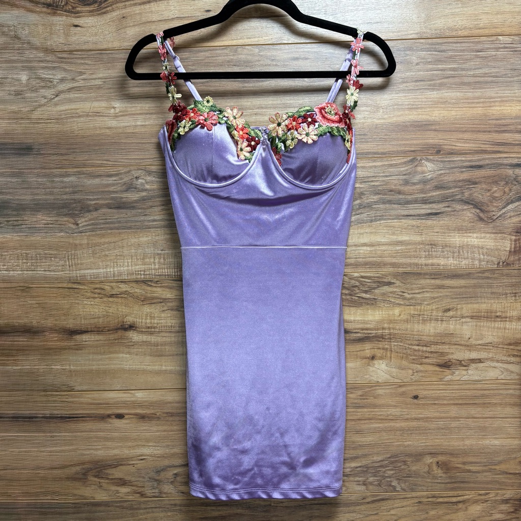 Windsor Lavender Dress With Embroidered Details